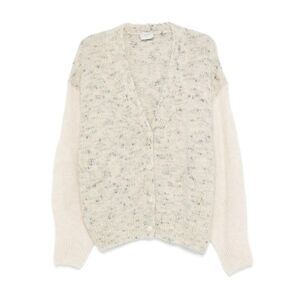 ALYSI Women's Speckled Knit V-Neck Cardigan Women WHITE Sweaters & Knitwear